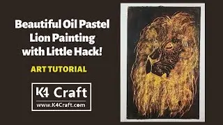 Beautiful Oil Pastel Lion Painting with Little Hack / Art Tutorial  Daily Art Challenge #13