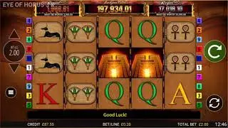 Virgin Games UK slots. Eye of Horus Jackpot King **&pound;2 bonuses**