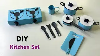DIY Paper Kitchen Set for Kids | Paper Kitchen Set Toy Crafts | How to make Kitchen Set