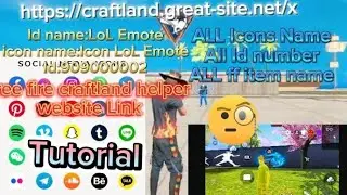 FreeFire Id Icon Name Website tutorial | Free fire craftland helper website |