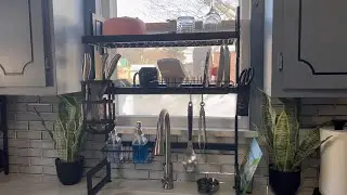 Fobakni Over Sink Dish Drying Rack, Length Adjustable Unboxing