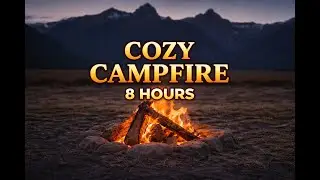 8 Hours Mountain Campfire Forest Peaceful Night Ambience for Sleep  No Music 4K
