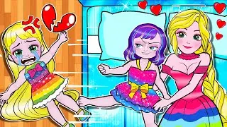 Paper Dolls Dress Up - Kind Rapunzel But Got Harmed By Bad Guys - Barbie Story & Crafts
