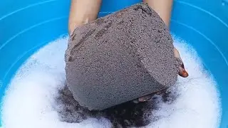 Huge bucket 🪣 cement ashes charcoal powder crumble dipping in bubble water 💦 Dry on paste asmr 