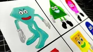I draw ALL the characters from SAVE the SHAPES HORROR GAME ⚠️ DRAWING save the Shapes