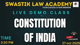 LIVE DEMO CLASS on Constitution of India | Swastik Law Academy, Jaipur