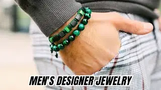 GT collection Men's GREEN TIGER EYE Beaded Bracelet - One Size Fits All