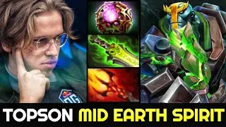 TOPSON Mid Earth Spirit Outplayed Enemies with Full Magic Build 7.26 Dota 2