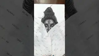 How to draw Shiv Mahadev with only Charcoal pencil || Bholenath drawing Shiva😱❤️🙏#shorts #art