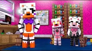 Lolbit Visits Her Daughters Mangle and Foxy Jr! (Minecraft Fnaf Daycare)