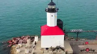 Spring Lighthouse Tour Michigan City, Indiana May 11 Heat Wave Drone Footage 4K