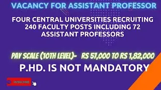 Assistant Professor Vacancy 2022 For All Subjects || Mega Recruitment || P.hd. is not Mandatory