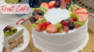 Malai Sponge Fresh Fruit Cake | Eggless ,Soft and Spongy  | Happy New Year