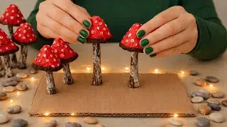 Amazing 😉DIY Mushrooms 🍄with Aluminium Foil! Cardboard Crafts