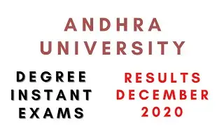 AU Degree Instant Examinations Results December 2020 | Degree Results 2020 | Andhra University | TTW