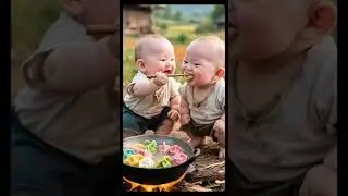 &ldquo;Twin Babies & Colorful Momos | Cartoon Style&rdquo; #cartoon #momocooking #babyfun #cutekids #toddlerfun