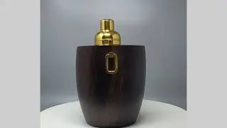 1970s Gorgeous Cocktail Shaker With Ice Bucket by Aldo Tura. Made in Italy