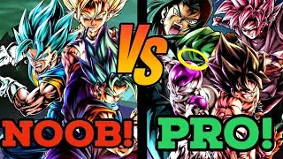 NOOB VS. PRO PVP MATCHES! FIGHTING GUIDE DRAGON BALL LEGENDS