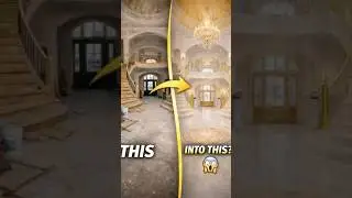 From THIS-to THIS?😳✨This mansion transformation is unreal.#shorts #renovation #viral #youtubeshorts