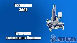 Упаковка стеклянных бокалов. Паллетоупаковщик Technoplat 3000