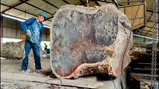 Неожиданный инцидент!! Супер роскошная пила по дереву Bagong Trembesi, полосатое волокно I, лесопилк