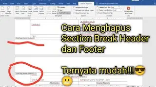 Cara Menghapus Section break di Microsoft Word | Header footer word
