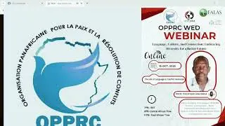 Prof. Pacifique Malonga| The Role of Language in Conflict Resolution| OPPRC- AFRICASIA  Wes Webinar