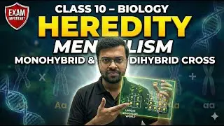 Class 10 Biology Heredity Mendelism | Monohybrid & Dihybrid Cross | Board Exam 2025&ndash;26