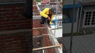 How to weld and install iron roof trusses #construction #building #satisfying #welding