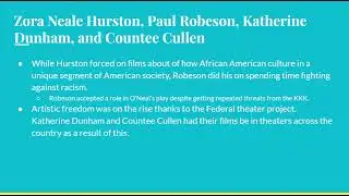 Harlem Renaissance and African American Theater