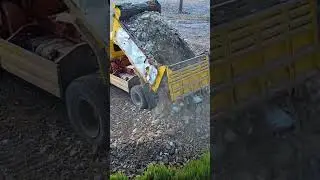 5TN Trucks Unloading Rock Soil #shorts  2189