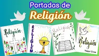 PORTADAS para CUADERNOS de RELIGIÓN fáciles y bonitas