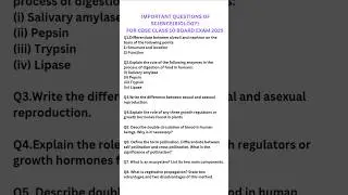 📖 Important questions of science(biology) for cbse class 10 board exam 2025 #cbseclass10 #boardexam
