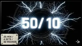 35 MIN HIIT TIMER | 4 Sets of 8 Rounds | 50/10 Intervals | Advanced Plasma HUD (NO MUSIC / OLED)