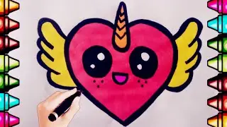 How To Draw A Flying Heart| Drawing And Colouring|