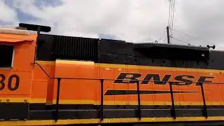 Unusual Railroad Crossing! BNSF Lafayette Branch lumber train, 7/15/2020