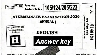 12th English Answer Key 2026 (Annual) | Set E & H Objective Solution | BSEB Inter 2026