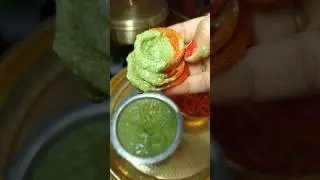 onion salad with spicy green chatni.. #shorts