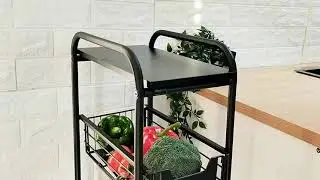 Multifunction Home Bathroom Storage Rack Kitchen Serving Trolley Cart