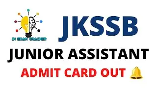 JKSSB JUNIOR ADMIN CARD OUT 🔔 II JKSSB EXAMS