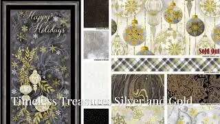 Timeless Treasures Silver and Gold Holiday Fabric Collection  Showcase