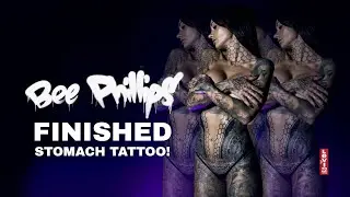 🐝 BEE PHILLIPS shows off her finished stomach tattoo!!