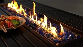 Phi Villa Propane Gas Fire Pit Table 50,000BTU Rectangle Outdoor Firepits