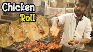 CHICKEN ROLL PAKISTAN CHEAPEST STREET FOOD | UNSEEN  FOOD TOUR - PAKISTAN STREET FOOD KARACHI
