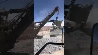 Bucyrus 495 HR rope shovel loading #excavator #mining #heavyequipment #loading #caterpillar