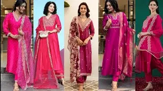 Beautiful Pink Kurti Outfits for Women #fashion #kurtiset #pinkdesign #pink
