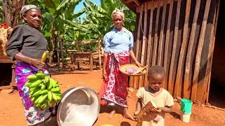 From Farm to Feast 🍽️ | Village Mum 👩&zwj;👧 Cooks Arrowroots, Green Bananas🍌 & Potatoes 🥔 with Daughter
