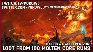 WoW Gold Farm | Loot From 100 Molten Core Trash Runs | 832,952g - 842,952 | 8,330g - 8,430g Per Run!