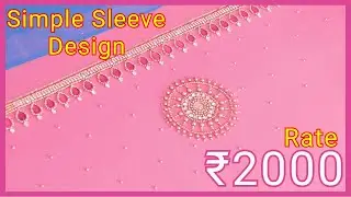 Simple aari work sleeve design for beginners | Step by step aari sleeve designing in Tamil