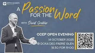 CCEP Open Evening 14th of October with David Grobler
